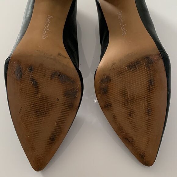 Franco Sarto L-Abree Black Leather Heels Pumps Women’s Shoes Size 9,5 - Picture 11 of 14